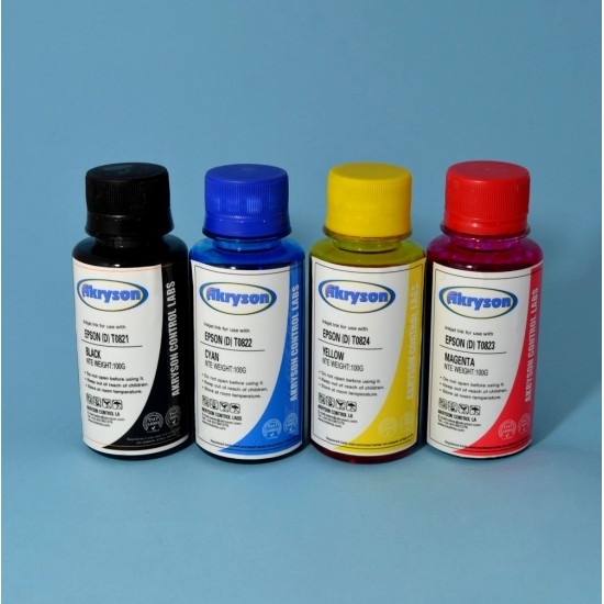 Recarga Tinta para Epson WF-2630WF Pack 4 x 100ml Pigmentada