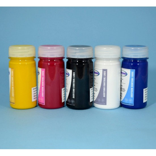 Tinta DTG de Impresión Digital Textil Pack 5 Botellas 100ml Tinta DTG para Recarga