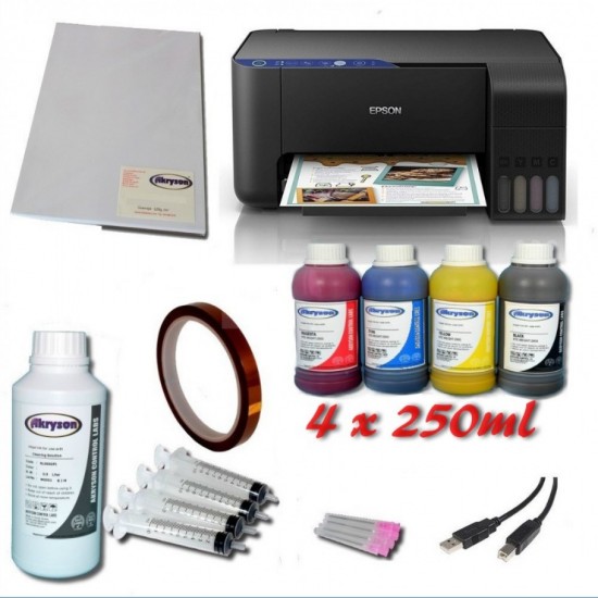 Impresora para Sublimación Epson EcoTank ET-2810 A4 Pack + Extra Tinta de Sublimación + Papel