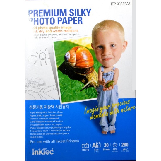 Papel fotográfico Satinado A6 Inkjet 280 g/m² - 30 hojas