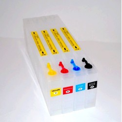 Compatible Mutoh ValueJet VJ-1628TD Pack 4 Cartuchos Recargables Reutilizables