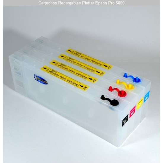 Compatible Epson Pro 5000 Cartuchos Recargabes para Plotter