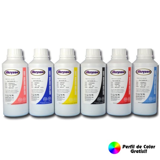 Compatible Mimaki Roland y Mutoh Tinta de Sublimación Pack 6x500ml