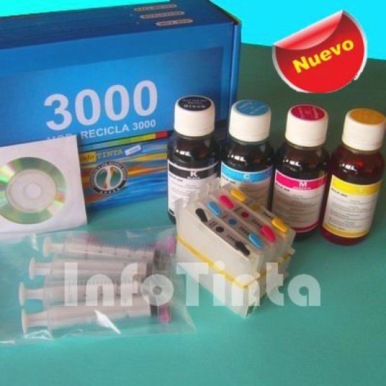 Compatible Epson C64 C66 C84 C84WN C86 CX3600 CX3650 Kit de Recarga de Cartuchos