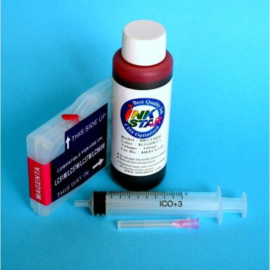 Brother Fax-1560 Cartucho Recargable vacio Magenta mas Tinta Brother Fax-1560 Cartucho Recargable vacio Magenta mas Tinta