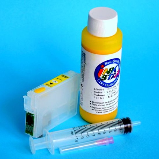 Cartucho recargable para Epson SX438W vacio Amarillo mas Tinta