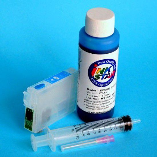 Cartucho Recargable para Epson XP-302 cyan mas tinta