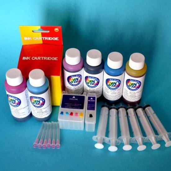 Sublimación para Epson Color 820 Cartuchos Recargables Autoreseteables Kit con Tintas