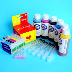 Compatible Epson R265 Cartuchos Recargables Autoreseteables Kit con Tintas