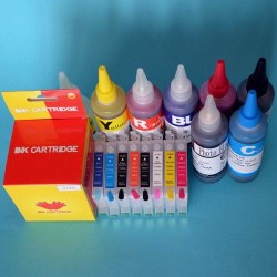 Compatible Epson R800R Cartuchos Recargables Autoreseteables Kit con Tintas