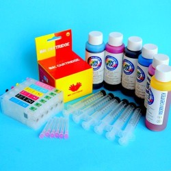 Compatible Epson RX700 Cartuchos Recargables Autoreseteables Kit con Tintas
