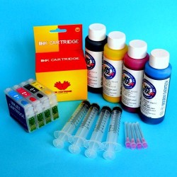Compatible SX130 Epson Cartuchos Recargables Autoreseteables Kit con Tintas