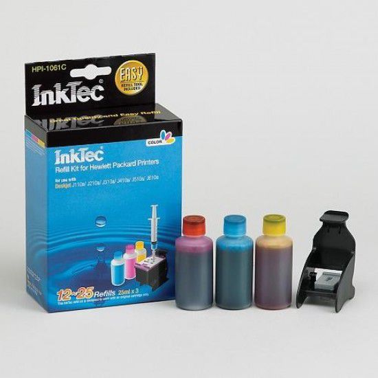 Kit Recarga Tinta para Hp Deskjet 1000 printer j110e Color