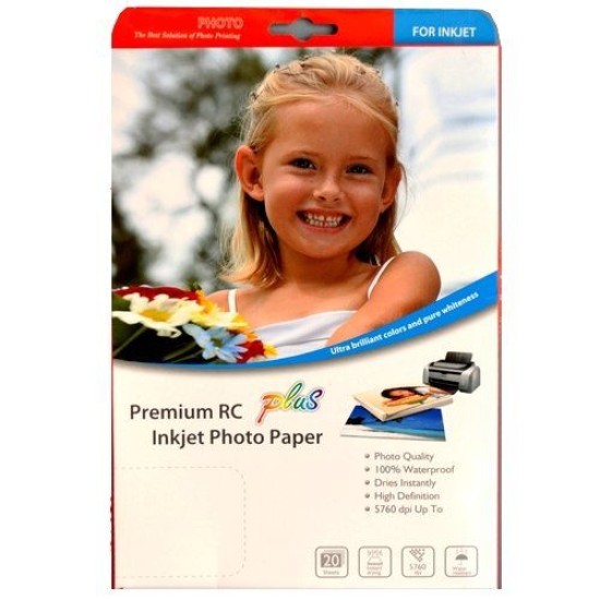 Papel Fotográfico Brillante Inkjet Dye 200g A4 20 hojas