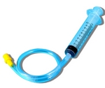 Jeringa mas tubo plástico flexible con adaptador